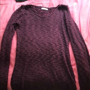 Long burgundy sweater